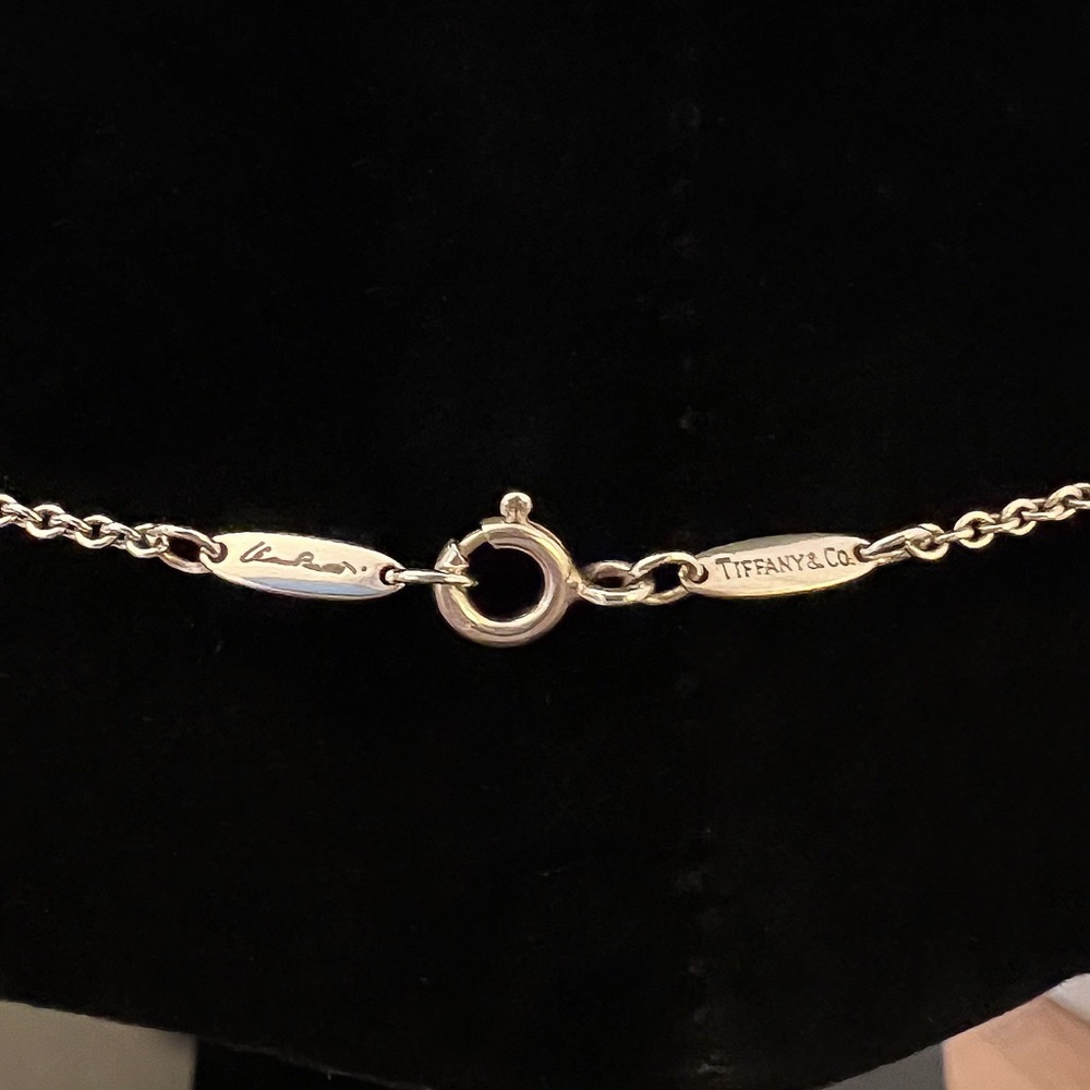 Tiffany & Co Sterling Silver Elsa Peretti Five Open Heart Necklace - Picture 3 of 7